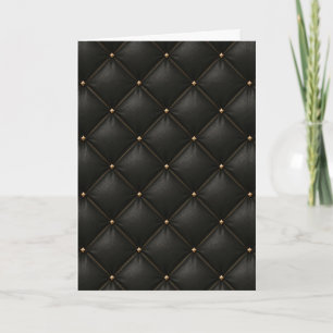 Carte Couverture de cuir noir matelassé avec clous dorés