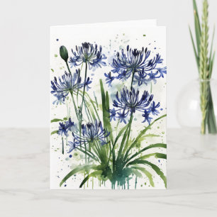 Carte Couvre iPad mini Agapanthus - Fleurs aquarelle