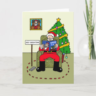 Carte Covid 19 Christmas Quarantine Père Noël