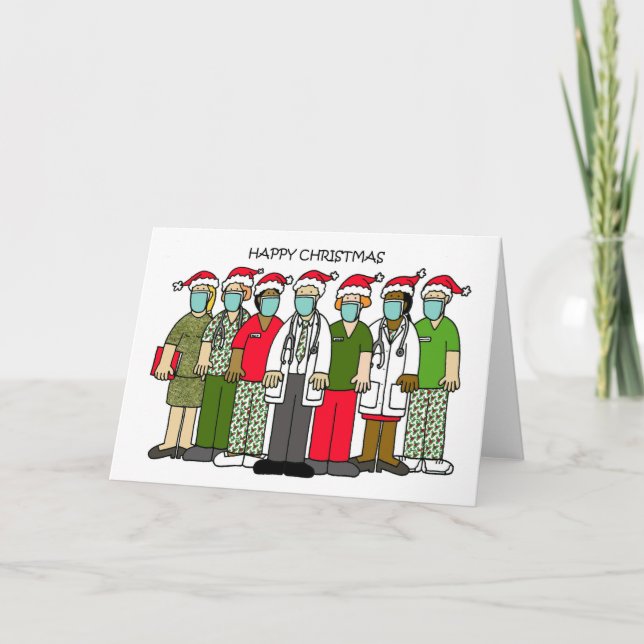Carte Covid 19 Happy Christmas Médicale Team (Devant)