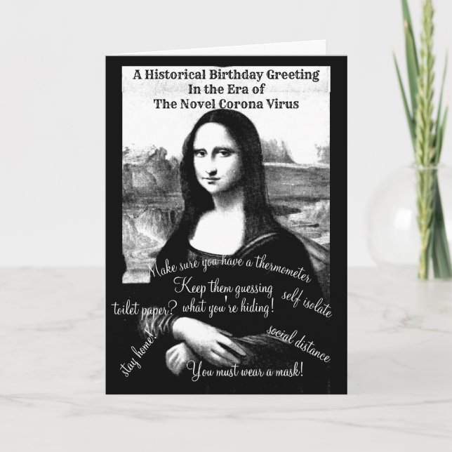 Carte Covid-19 Time Capsule avec The Mona Lisa (Devant)