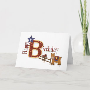 Carte Cowboy 1er anniversaire