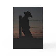 Cowboy au coucher du soleil