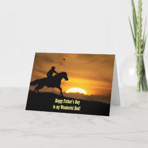 Carte Cowboy Bonne Fête des pères À Papa