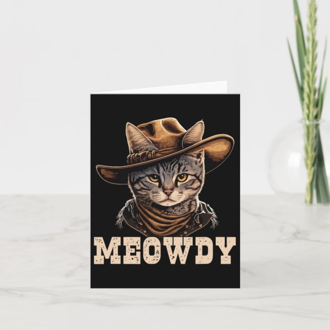 Carte Cowboy Cat Meowdy (Devant)