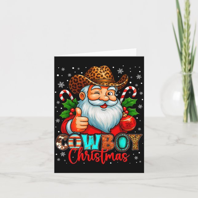 Carte Cowboy Christmas Santa Pajamas Xmas Men Boy Kids O (Devant)