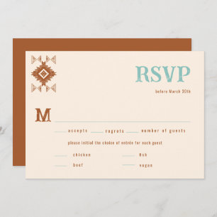 Carte Cowboy Country Western QR Code Repas Mariage RSVP