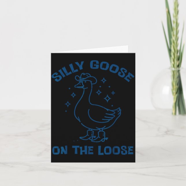 Carte Cowboy Goose Silly On The Loose Funny Animal Men W (Devant)