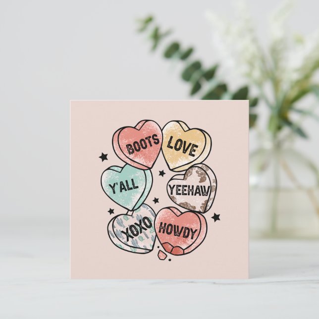 Carte Cowboy Love - Western Hearts (Debout devant)