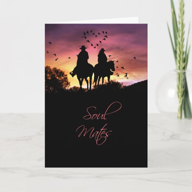Carte Cowboy Pays Western Soul Mate Je T'Aime (Devant)