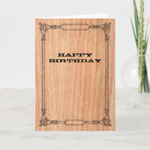 Carte Cowboy Rope Frame Anniversaire