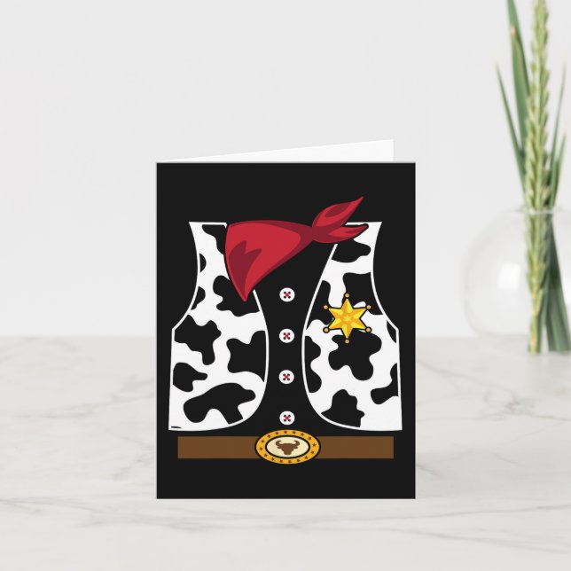 Carte Cowboy Vest Western Sheriff Costume Cool Easy Hall (Devant)