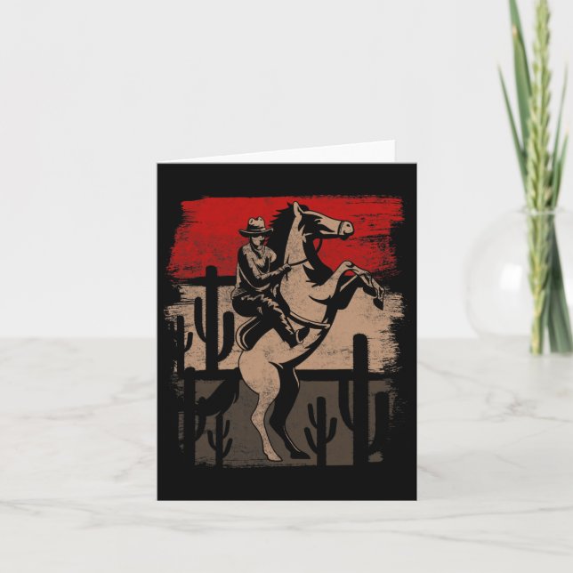 Carte Cowboy Wild West Country Horseck équitation Cheval (Devant)