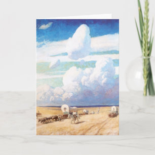 Carte Cowboys occidentaux vintages, Wagons couverts par