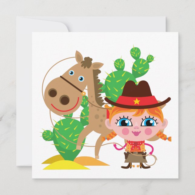 Carte Cowgirl et Horse (Devant)