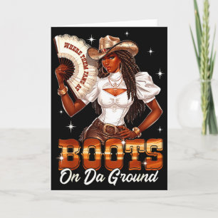 Carte Cowgirl sur le terrain bottes femmes noires Afriqu