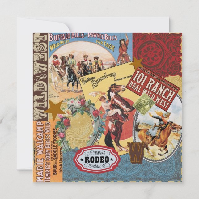 Carte cowgirl vintage (Devant)