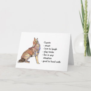 Carte Coyote Totem, Animal Guide Funny Birthday