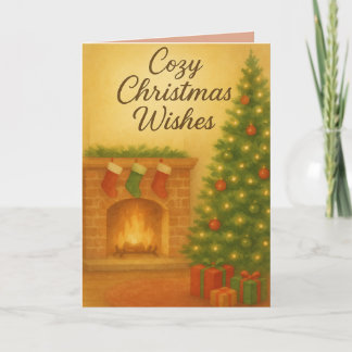 Carte Cozy Christmas Wishes Card – Warm Watercolor