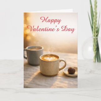 Carte Cozy Coffee Valentine’s Day Latte Heart 