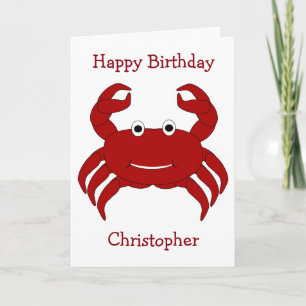 Carte Crabe Anniversaire personnalisé