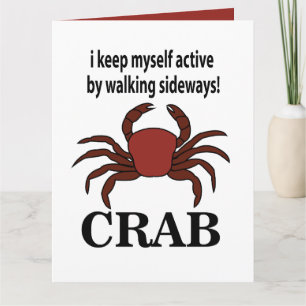 Carte Crabe Je Me Tiens Actif En Marchant De Côté Crabe