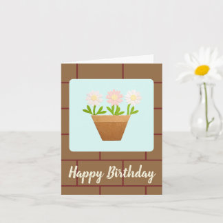 Carte Craft Punch Daisies and House Bricks Birthday Card