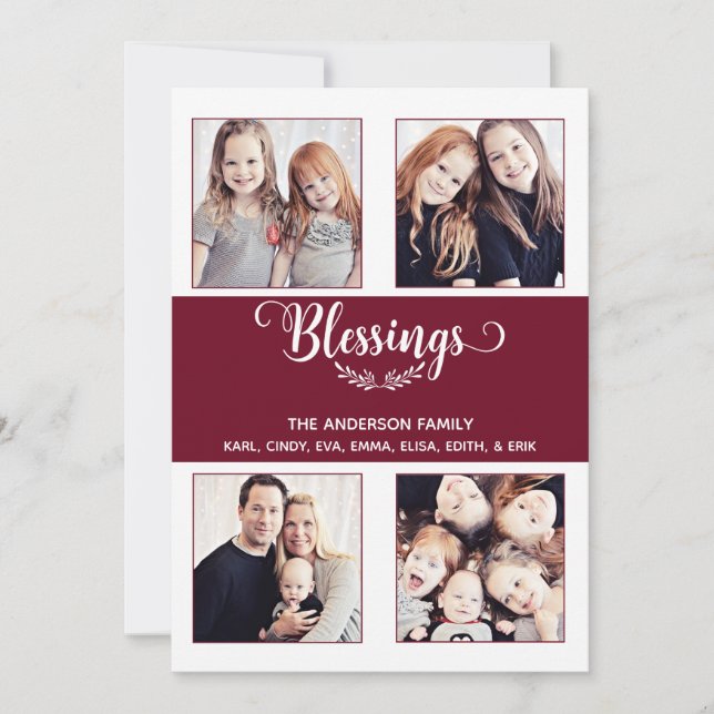 Carte Cranberry rouge PERSONNALISABLE avec points blancs (Devant)