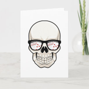 Carte Crâne au Poker avec lunettes de soleil