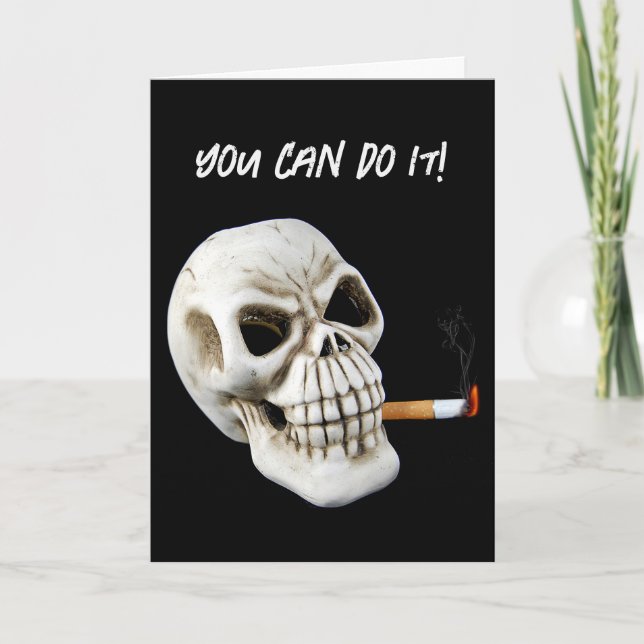 Carte Crâne avec cigarette (Devant)