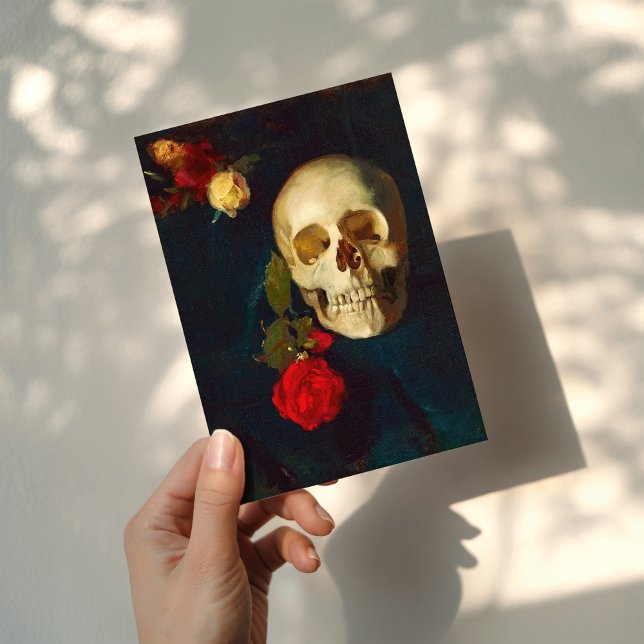 Carte Crâne avec Roses | Carl Schuch (Créateur téléchargé)