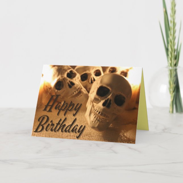 Carte Crâne d'anniversaire d'Halloween (Devant)