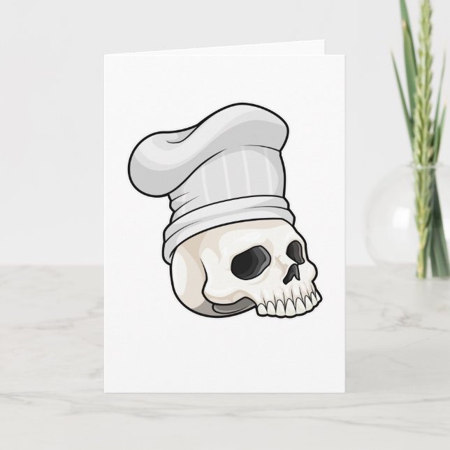Carte Crâne de cuisinier avec toque de chef (Devant)