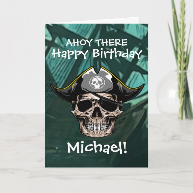 Carte Crâne de Pirate Capitaine Jack (Devant)