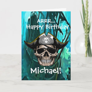 Carte Crâne de pirate Capitaine Jack