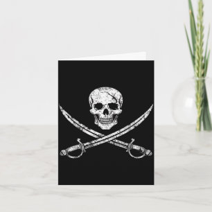 Carte Crâne de pirate os croisés épée jolly roger