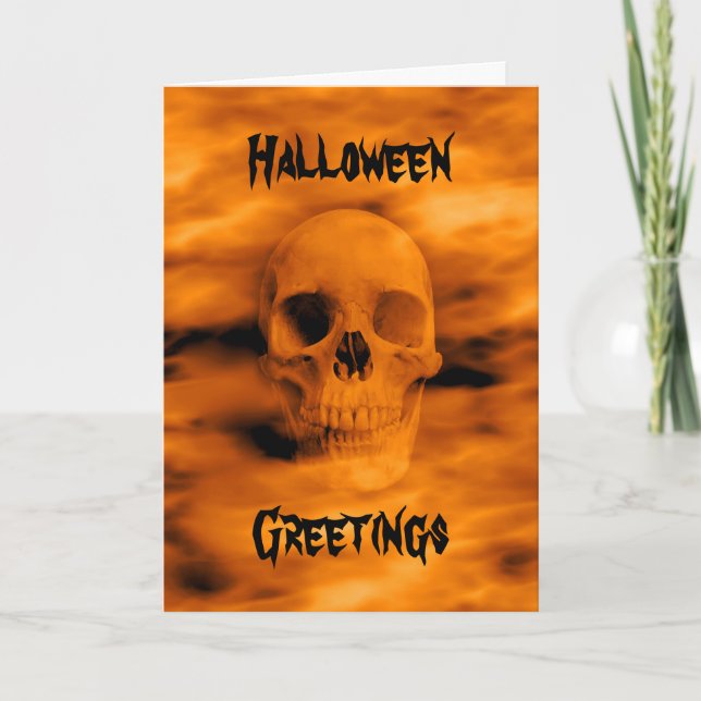 Carte Crâne drôle de Halloween (Devant)