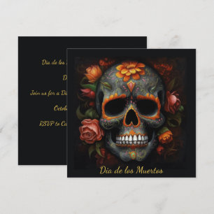 Carte Crâne en sucre floral Dia de los Muertos Calavera
