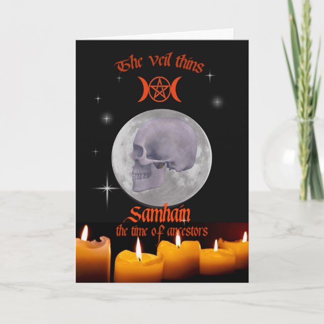 carte crâne et lune de Samhain (Devant)