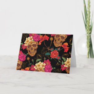 Carte crâne floral