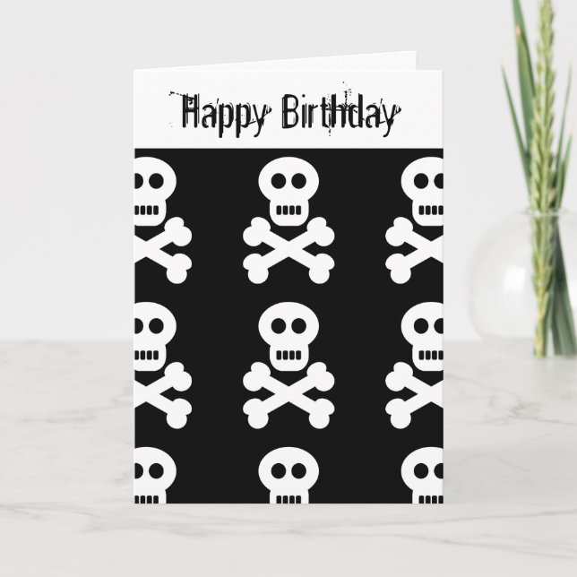 Carte Crânes blancs Joyeux anniversaire (Devant)