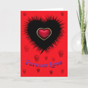 Carte Crânes et coeurs Valentines