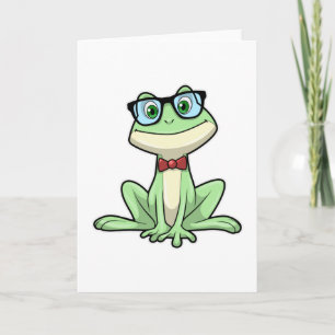 Carte Cravate de lunettes pour étudiants Nerd grenouille