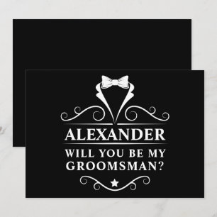 Carte cravate smoking Demande de témoin de mariage