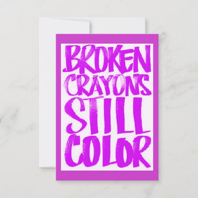 CARTE CRAYONS BRISÉS ENCORE COULEUR QUOTES MOTIVATIONNEL (Devant)