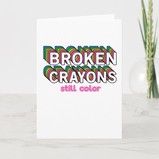 Carte Crayons cassés encore couleur santé mentale (Devant)