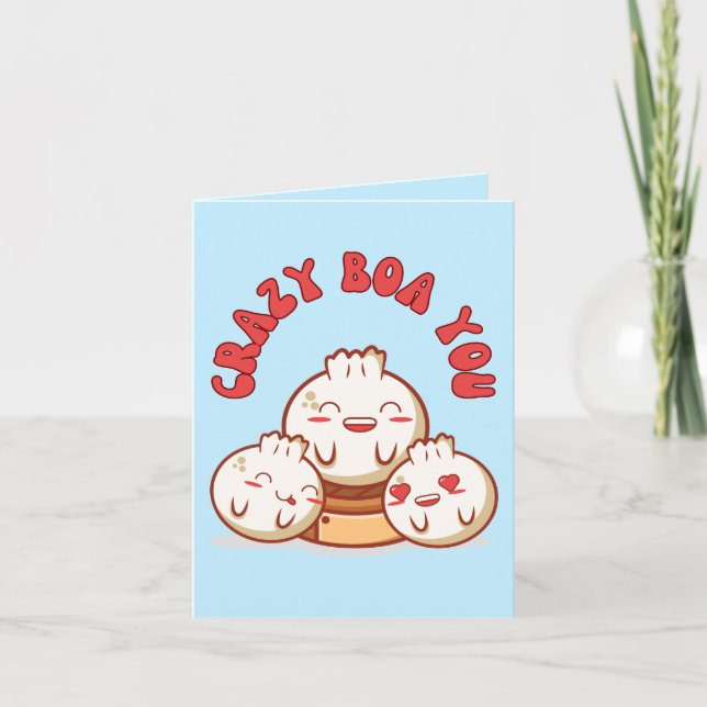 Carte Crazy Bao You - Funny Bao Bun Pun (Devant)