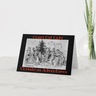 Carte Crazy Cat Lady Christmas Adventures Christmas Card