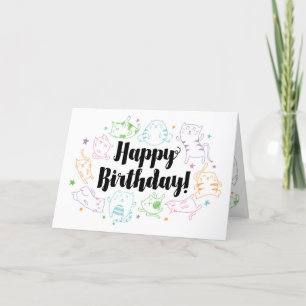 Carte Crazy Cat Lady Custom Personalized Birthday Card