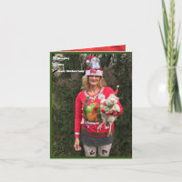 Crazy Chicken Lady Christmas Card Joyeux CHICKmas!